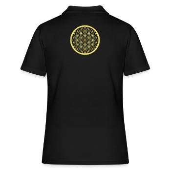 Fleur de vie symbole cadeau spirituel protection idée - Polo Femme - noir - Dos - Ailine (174cm)