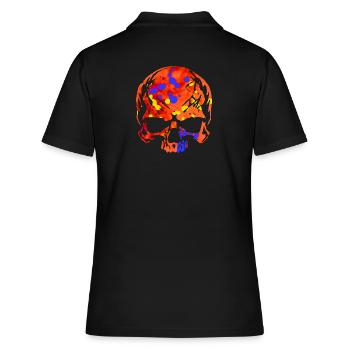 Totenkopf Bunt Camo - Frauen Polo Shirt - Schwarz - Hinten - Ailine (174cm)