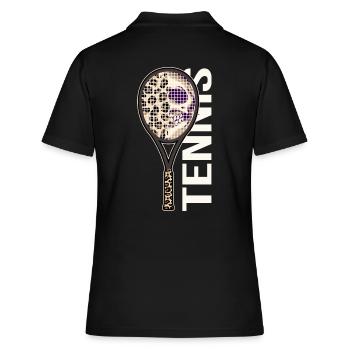 Tennis Match Ball Racket - Women's Polo Shirt - black - Back - Ailine (174cm)
