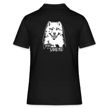 Aimé par un chien Samoyède Dicton de chien Samoyède - Polo Femme - noir - Dos - Ailine (174cm)