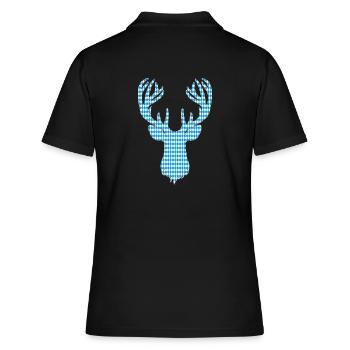 Cerf bavarois avec des cornes en guise de patchs - Polo Femme - noir - Dos - Ailine (174cm)