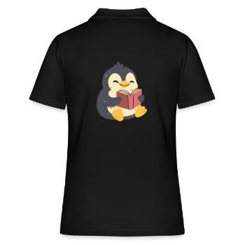 Pingouin lisant un livre - Polo Femme - noir - Dos - Ailine (174cm)