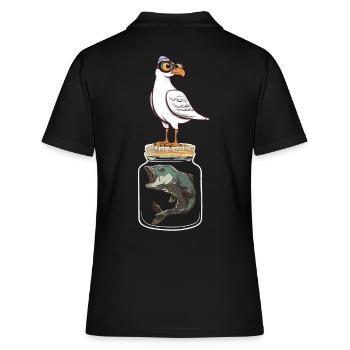 Mouette Mouettes Poisson Poisson Mouette Maritime - Polo Femme - noir - Dos - Ailine (174cm)