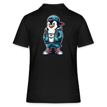 Pingouin Hipster Se dandiner avec Style - Polo Femme - noir - Dos - Ailine (174cm)