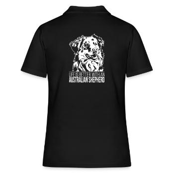 Les chiens de berger australiens disent les saules australiens - Polo Femme - noir - Dos - Ailine (174cm)