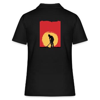 Hockey sur gazon Hockeygirl Sunset hockey field - Polo Femme - noir - Dos - Ailine (174cm)