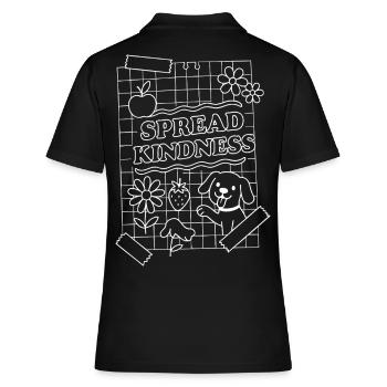 Spread Kindness (weiß) - Frauen Polo Shirt - Schwarz - Hinten - Ailine (174cm)