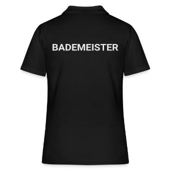 Bademeister Rücken, Rückseite, hinten beschriftet - Frauen Polo Shirt - Schwarz - Hinten - Ailine (174cm)
