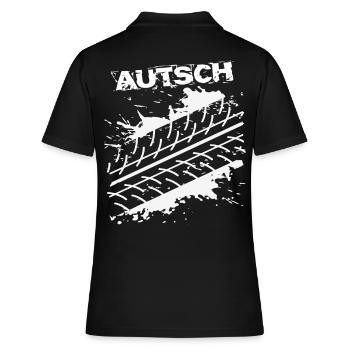Action Reifenspur Auto BMX MTB Sport Fun Shirt - Frauen Polo Shirt - Schwarz - Hinten - Ailine (174cm)