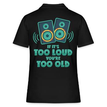 Laute Musik für junge Musikliebhaber im Club - Frauen Polo Shirt - Schwarz - Hinten - Ailine (174cm)