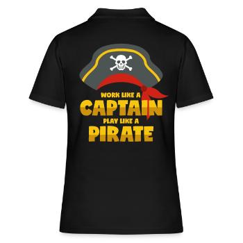 Work Like A Captain Play Like A Pirate - Polo Femme - noir - Dos - Ailine (174cm)