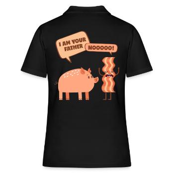 Cochon au bacon: Je suis ton père! - Polo Femme - noir - Dos - Ailine (174cm)