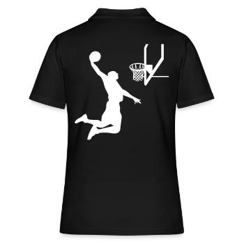 Basketball Basketball Player Jump Slam Dunk Basket - Women's Polo Shirt - black - Back - Ailine (174cm)