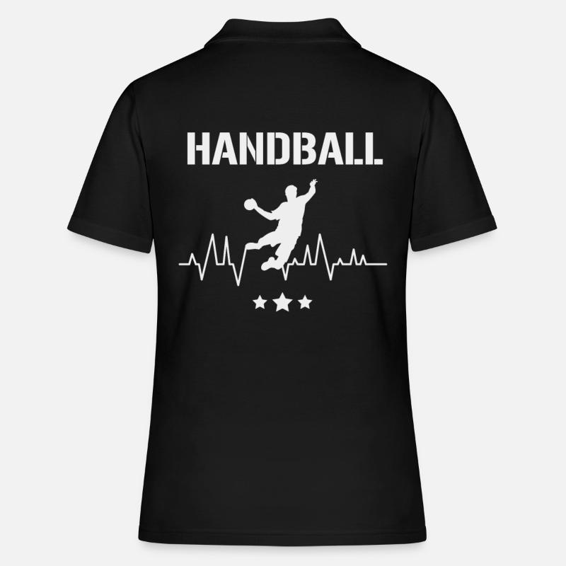 Handball ECG Heartbeat Pulse Jump Lancer - Polo Femme - noir