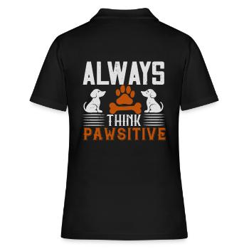 Dogs Love - Always Pawsitive - Women's Polo Shirt - black - Back - Ailine (174cm)