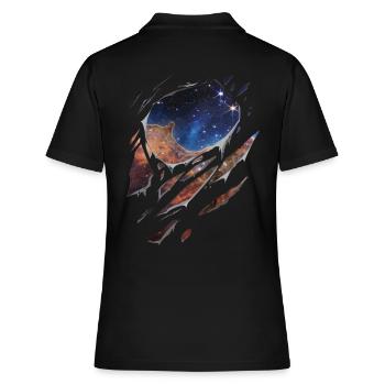 Astronomie Carina nebula galaxy zerrissen Geschenk - Frauen Polo Shirt - Schwarz - Hinten - Ailine (174cm)