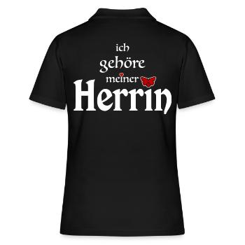 Domina Herrin Eigentum - Frauen Polo Shirt - Schwarz - Hinten - Ailine (174cm)