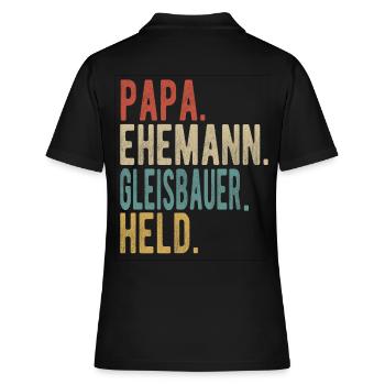 Gleisbauer Papa Ehemann Held - Frauen Polo Shirt - Schwarz - Hinten - Ailine (174cm)