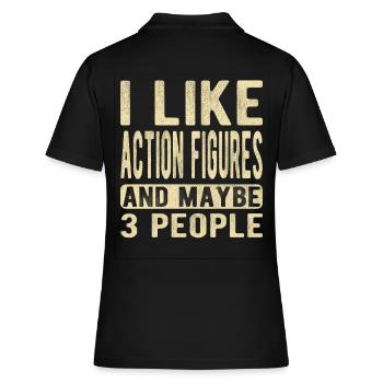 Action figures Saying - Women's Polo Shirt - black - Back - Ailine (174cm)