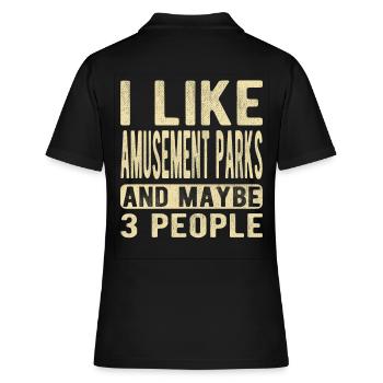 Amusement parks Saying - Women's Polo Shirt - black - Back - Ailine (174cm)