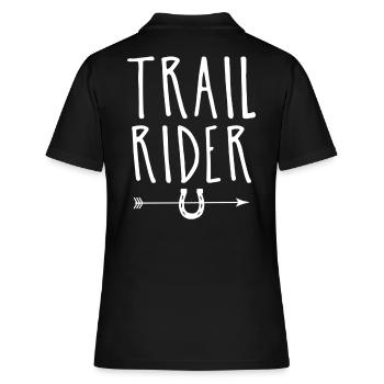 Horse Norwegian Pony Haflinger Icelandic Horse Gift - Women's Polo Shirt - black - Back - Ailine (174cm)