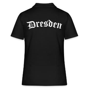 Dresden - Meine Stadt - Frauen Polo Shirt - Schwarz - Hinten - Ailine (174cm)