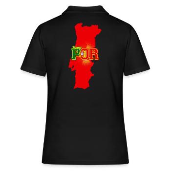 Carte Team POR Portugal avec motif de balle - Polo Femme - noir - Dos - Ailine (174cm)