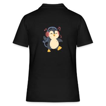 Pingouin dansant et écoutant de la musique - Polo Femme - noir - Dos - Ailine (174cm)