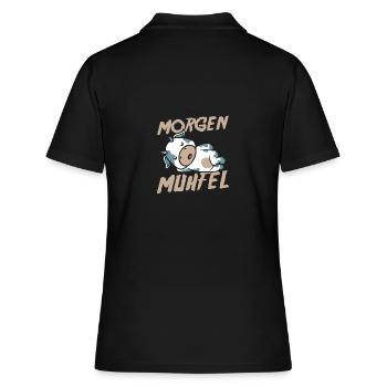cow farmer farmer morning mill - Women's Polo Shirt - black - Back - Ailine (174cm)