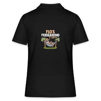 Faultier Florian - Frauen Polo Shirt - Schwarz - Hinten - Ailine (174cm)