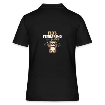 Faultier Florian - Frauen Polo Shirt - Schwarz - Hinten - Ailine (174cm)