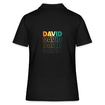 David - Frauen Polo Shirt - Schwarz - Hinten - Ailine (174cm)
