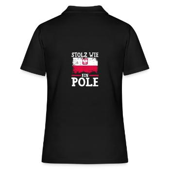 Pole Polnisch Polen - Frauen Polo Shirt - Schwarz - Hinten - Ailine (174cm)
