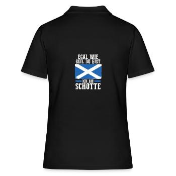 Schotten Schottisch Schottland - Frauen Polo Shirt - Schwarz - Hinten - Ailine (174cm)