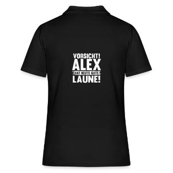 Alexander Alexandra Alexa Alex - Frauen Polo Shirt - Schwarz - Hinten - Ailine (174cm)