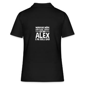 Alexander Alexandra Alexa Alex - Frauen Polo Shirt - Schwarz - Hinten - Ailine (174cm)
