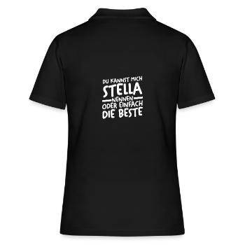 Vorname Stella - Frauen Polo Shirt - Schwarz - Hinten - Ailine (174cm)