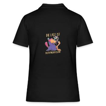 Die Lage Ist Besäufniserregend - Frauen Polo Shirt - Schwarz - Hinten - Ailine (174cm)
