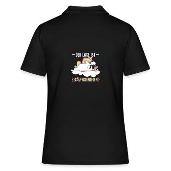 Die Lage Ist Besäufniserregend Einhorn - Frauen Polo Shirt - Schwarz - Hinten - Ailine (174cm)