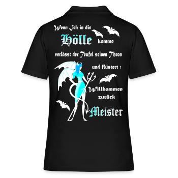 Hölle Teufel Satan Dämon gefallener Engel. - Frauen Polo Shirt - Schwarz - Hinten - Ailine (174cm)
