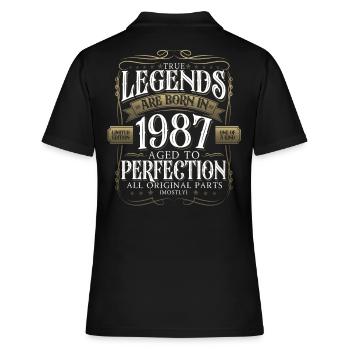 Légende 1987 35ème Anniversaire Cadeau Hommes Drôle - Polo Femme - noir - Dos - Ailine (174cm)