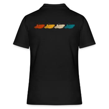 yacht t-shirt bateau à moteur cadeau bateau - Polo Femme - noir - Dos - Ailine (174cm)