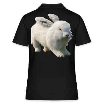 Lapin Angora moelleux - Polo Femme - noir - Dos - Ailine (174cm)