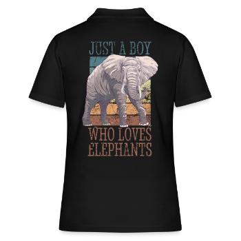 Elephant Spirit Animal Vintage Design - Women's Polo Shirt - black - Back - Ailine (174cm)