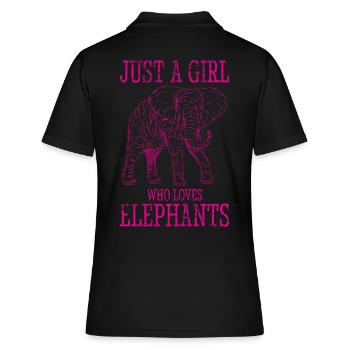 Éléphant Animal Design Vintage - Polo Femme - noir - Dos - Ailine (174cm)