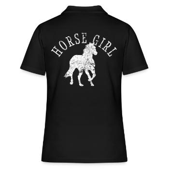 Pferde-Fan-Racing-Reitkopf-Sprüche-Farm-Design - Frauen Polo Shirt - Schwarz - Hinten - Ailine (174cm)