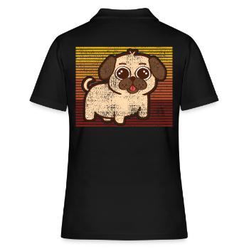 Umarmen Sie Ihre Liebe zu Möpsen mit diesem - Frauen Polo Shirt - Schwarz - Hinten - Ailine (174cm)