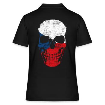 Tschechischer amerikanischer Patriotismus, - Frauen Polo Shirt - Schwarz - Hinten - Ailine (174cm)