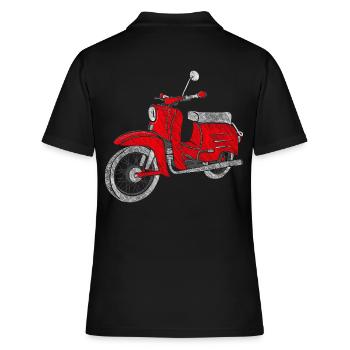 Schwalbe - Cyclomoteur de la RDA - Scooter de la RDA - Vintage - Polo Femme - noir - Dos - Ailine (174cm)