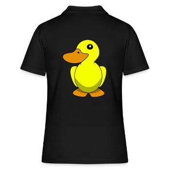 Ente Quietscheente gelb Kinder - Frauen Polo Shirt - Schwarz - Hinten - Ailine (174cm)
